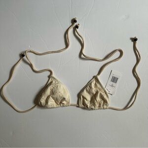 Eberjey NEW bikini top wandering spirit Gisele chai Cream ivory size small